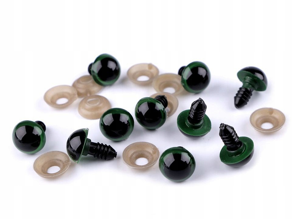 Oczy oczka do maskotek bezpieczne 10mm zielone