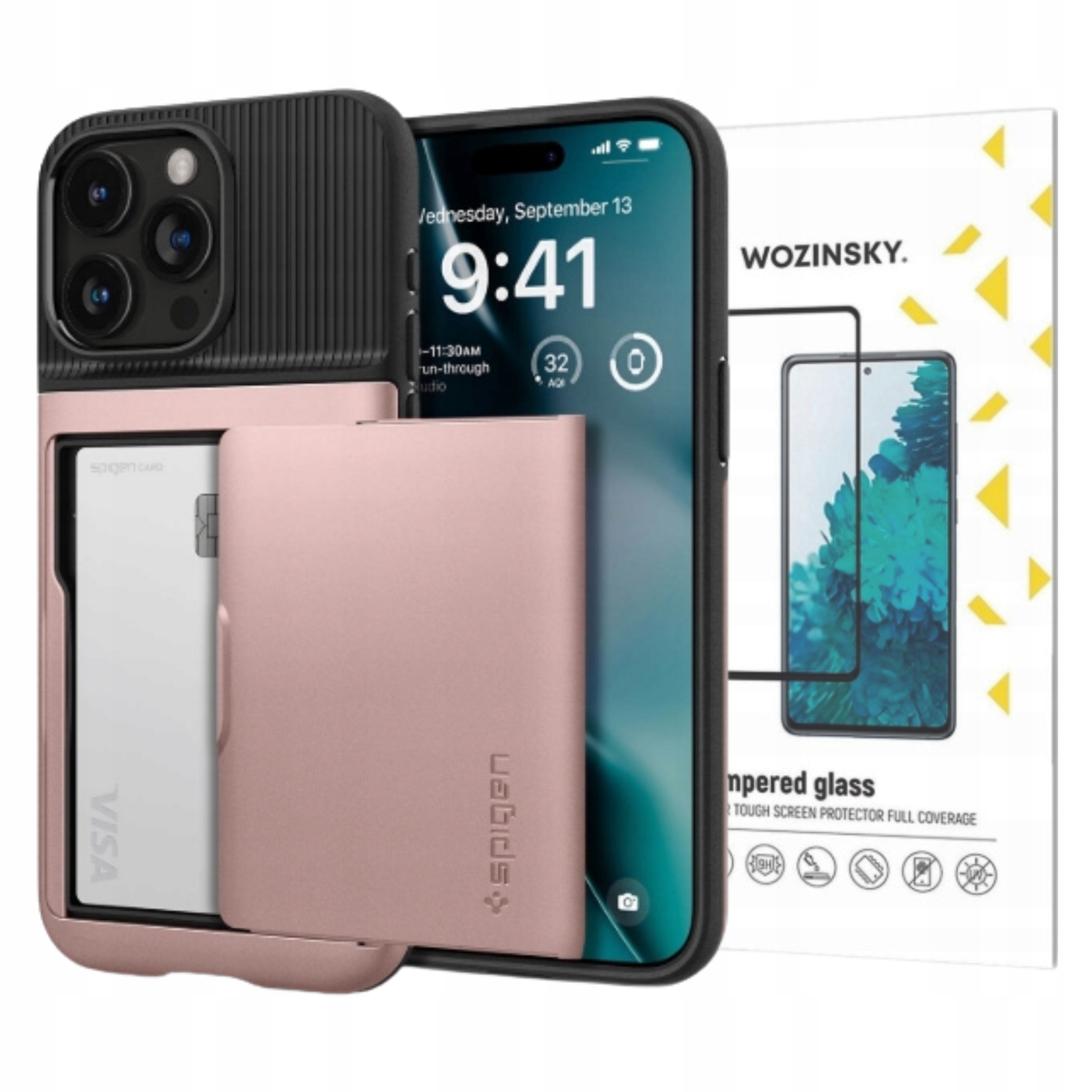 Zestaw Etui Ochronne Spigen Case Plecki Cover Do Iphone 15 Pro Max Szkło