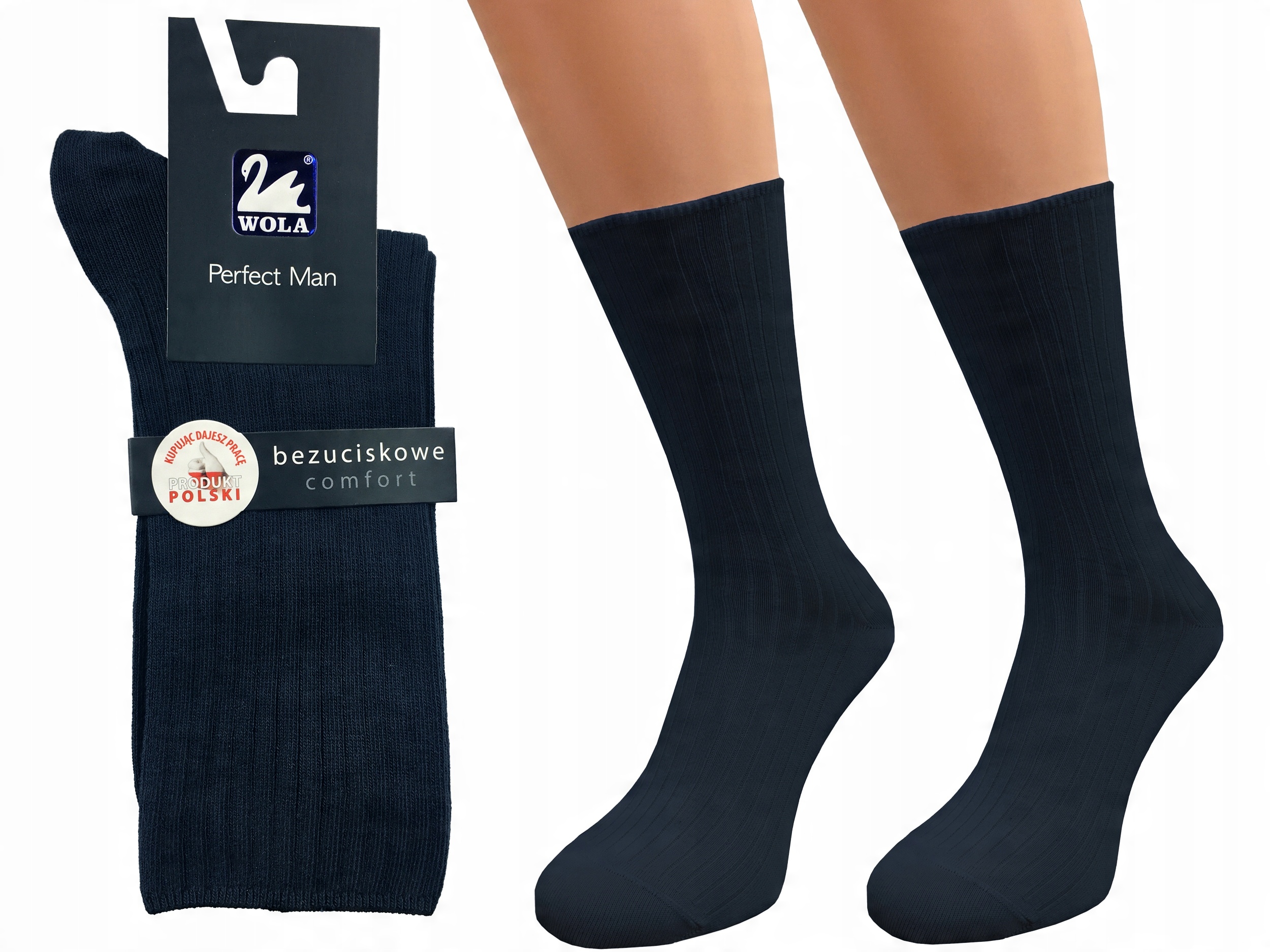 

Skarpetki Wola Comfort, bawełna, navy B90, 45-47