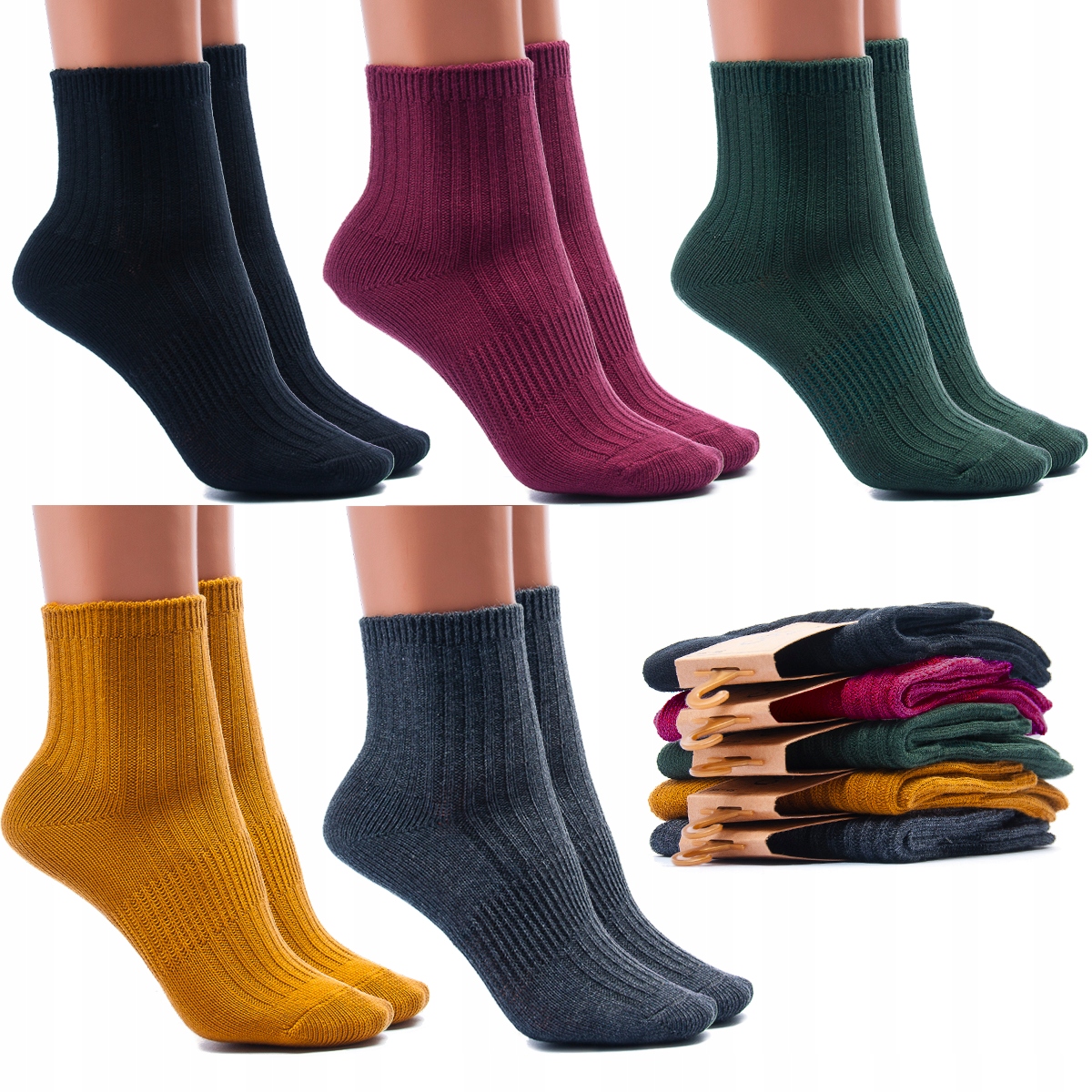 

5 x Skarpetki damskie Bawełniane Ciepłe MIX 39-41