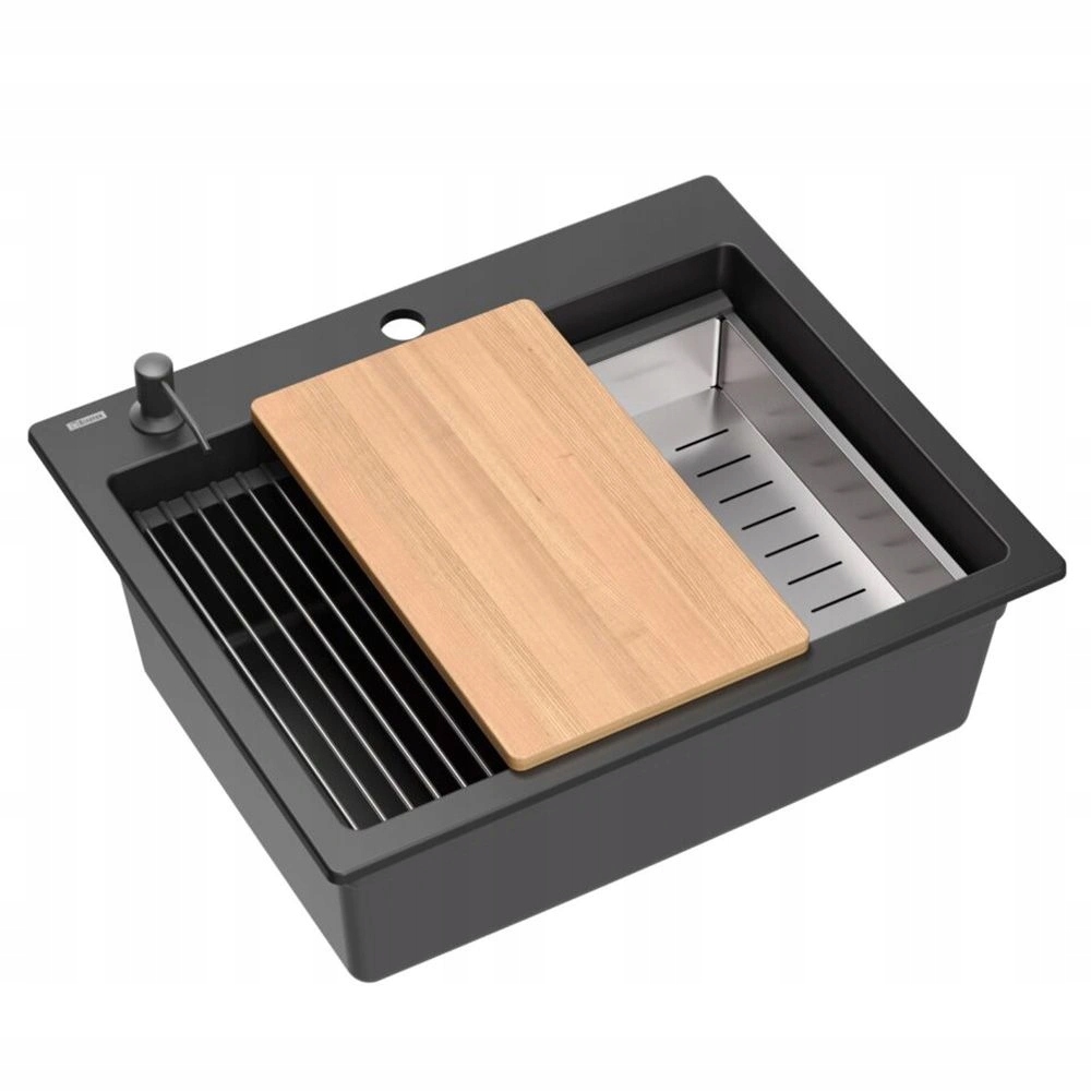 Granitový drez Kurt 110 jednokomorový pure carbon Quadron