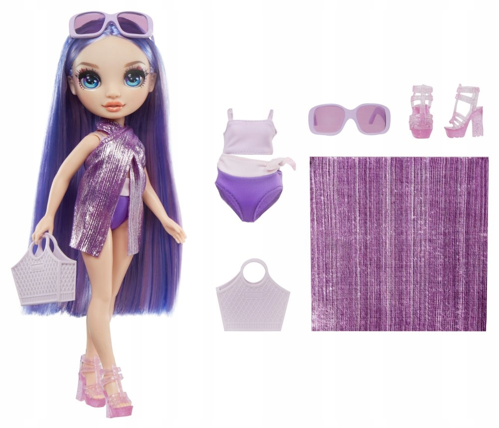 Rainbow High Modna lalka Violet Willow w stroju kąpielowym Swim Style Minimalny wiek dziecka 4