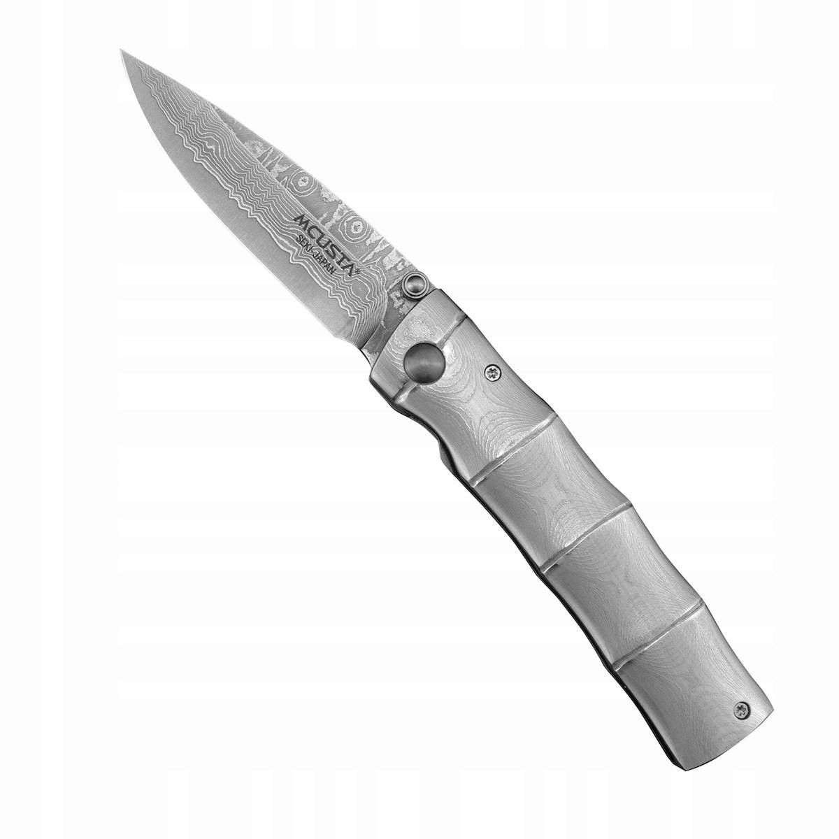 Mcusta Zanmai Shinra Take Damascus VG-10 Japonský ostrý Nůž skládací 6,5 cm