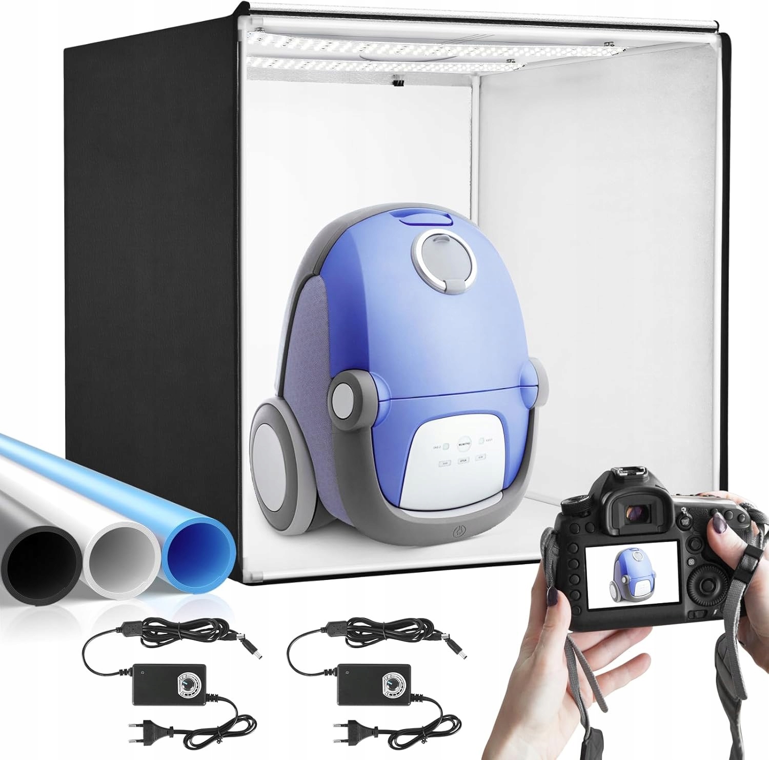 Studio Fotograficzne Namiot Świetlny LED 100x100x100 Cm Fotobudka LED