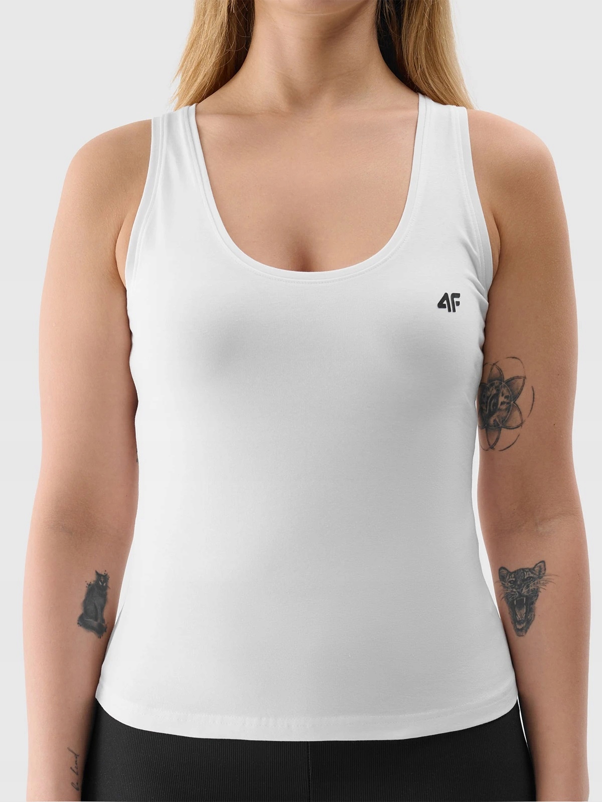 4F TOP DAMSKI KOSZULKA BEZ RĘKAWÓW TSLEF041 BIAŁA XL Płeć kobieta