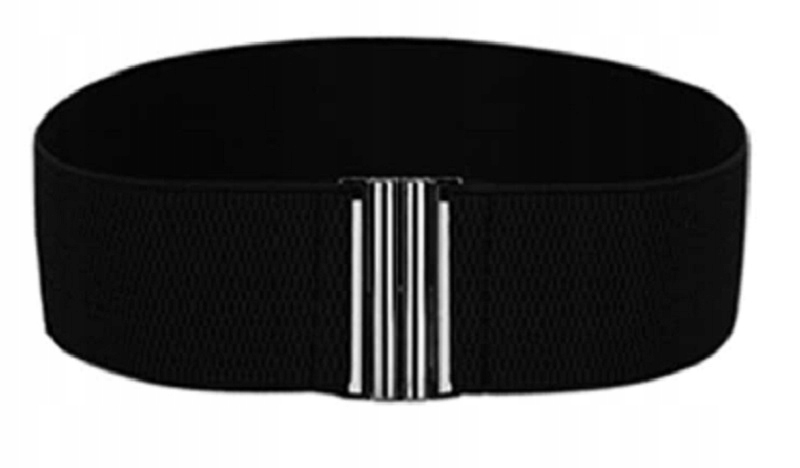

Pasek Damski Guma Szeroki 7 CM Czarny 80-100 CM