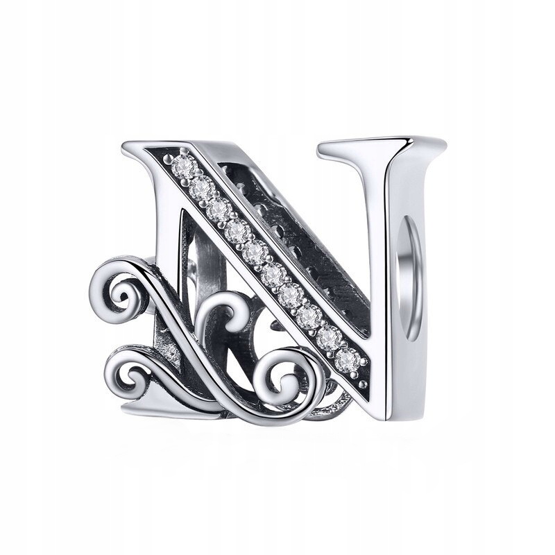 

Zawieszka Charms Litera N Srebro 925 Moda Trusky