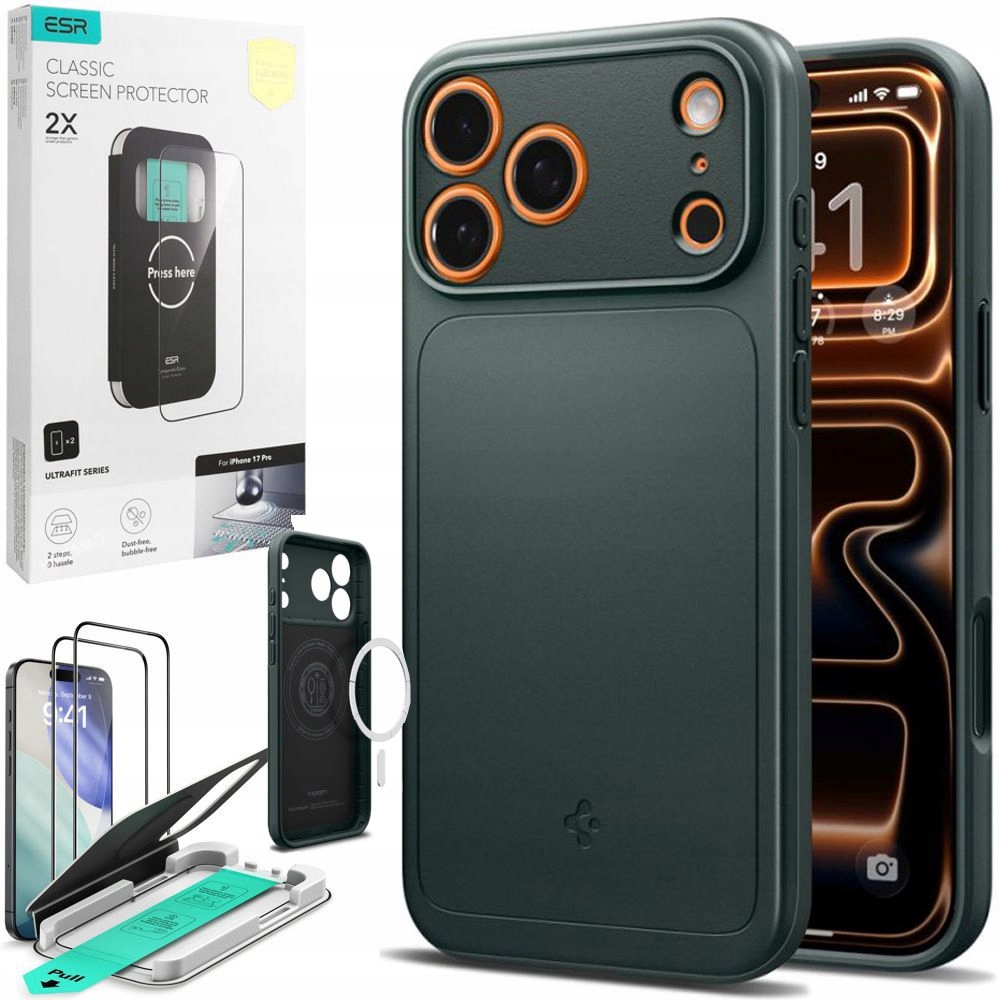 Pouzdro Spigen Thin Fit MagSafe 2x ochranné Sklo Esr pro Apple iPhone 17 Pro