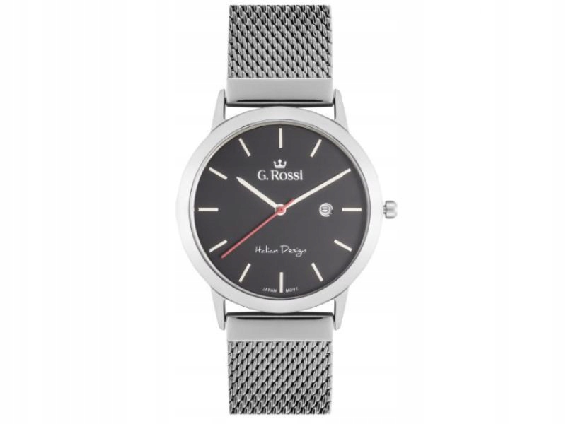 Hodinky pro muže na mesh náramku s černým ciferníkem, klasický vzor