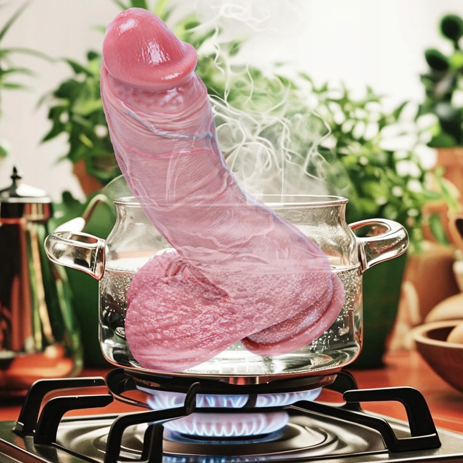 Gigantyczny realistyczny silikonowy dildo XL z przyssawką — miniatura 4