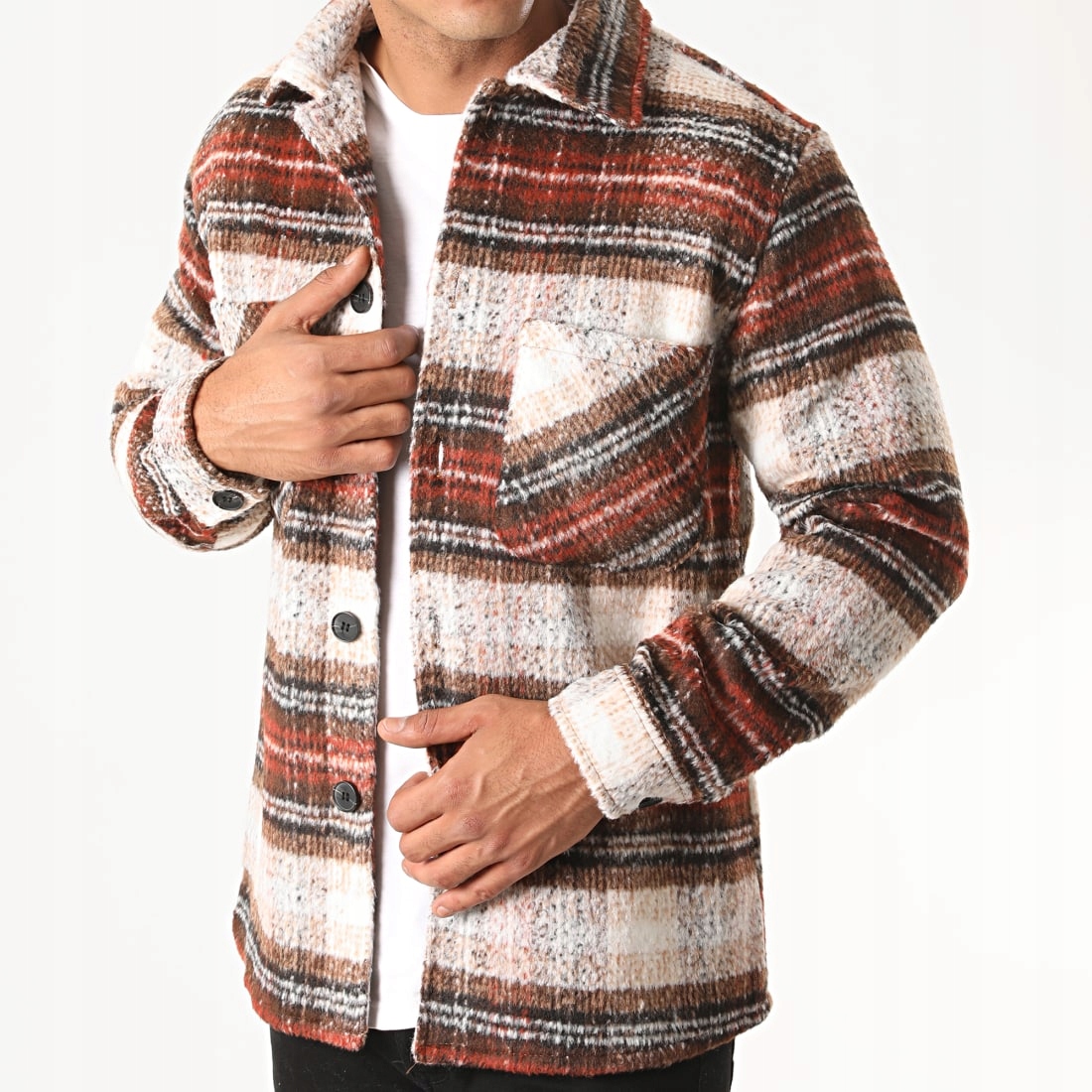 Pánská košile Svetr Mikina Vlna s podšívkou