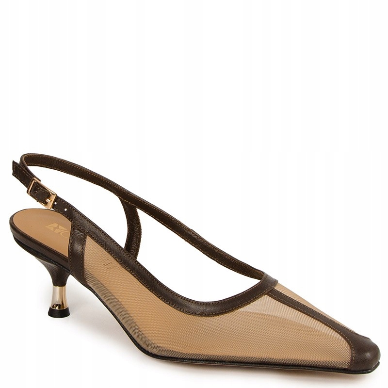 Carinii B10157 Béžové Kožené Lodičky Ze Síťoviny 38