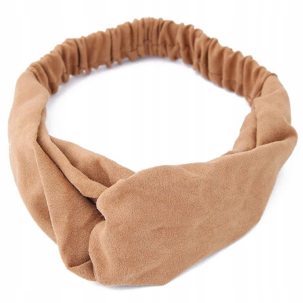 

Opaska Do Włosów beżowa Turban na gumce Węzeł