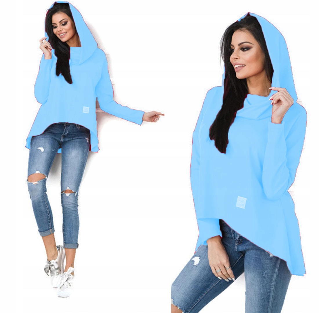 

Asymetryczna Tunika Bluza Sukienka Komin Kaptur L