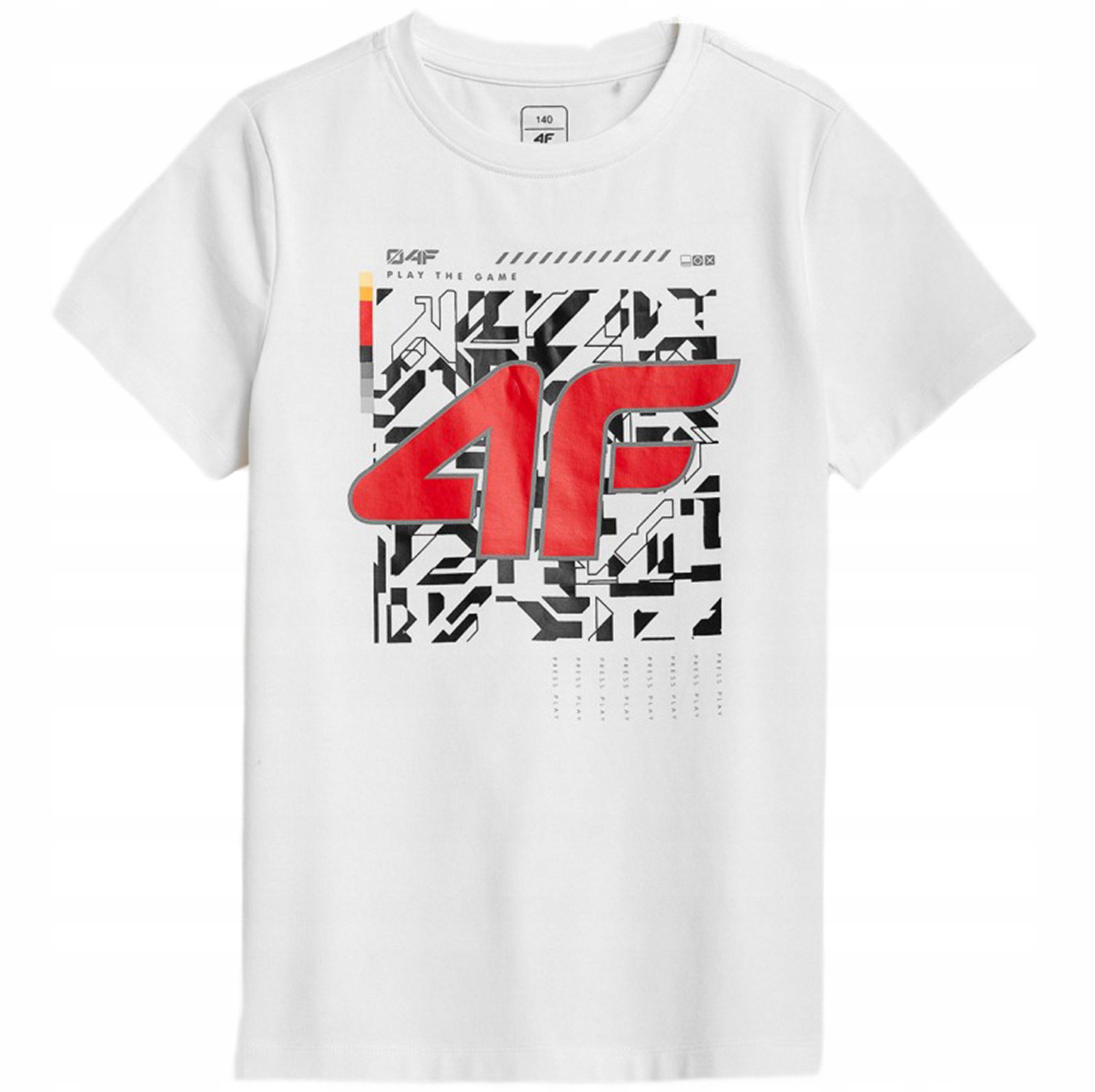 

T-shirt 4F Chłopięcy HJZ21 JTSM008 Biały R. 146