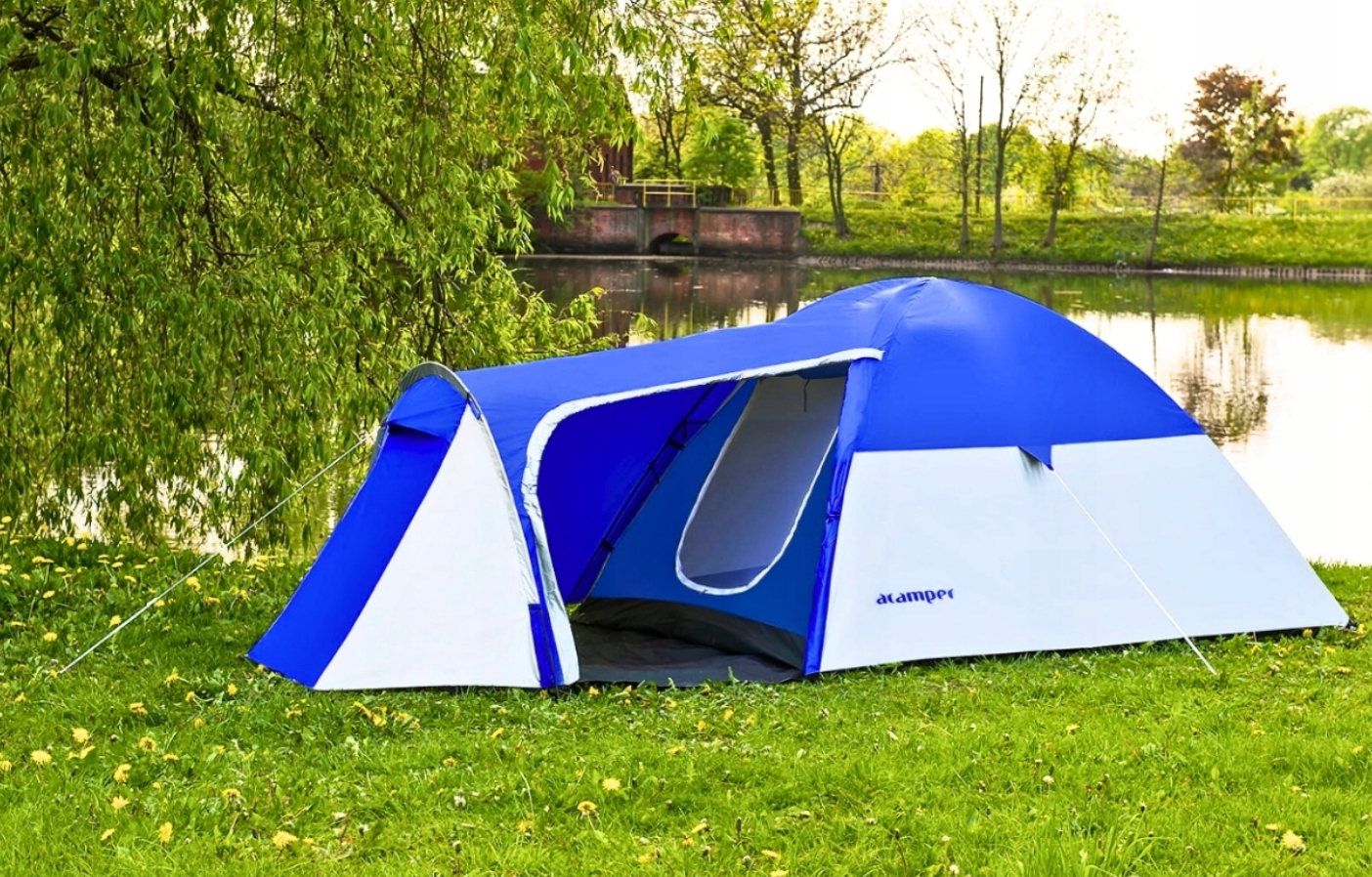 NAMIOT 3 OSOBOWY WODOODPORNY 3500 DUŻY ACAMPER TROPIK PRZEDSIONEK +PODUSZKA Cechy dodatkowe ochrona przeciwsłoneczna ochrona przed wiatrem okno przedsionek system wentylacji