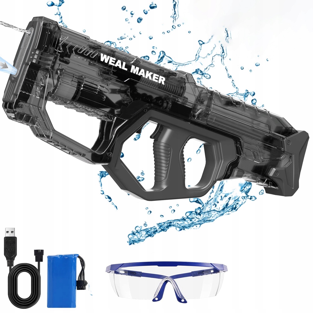 PISTOLET NA WODĘ ELEKTRYCZNY MIOTACZ DLA DOROSŁYCH ŁADOWANIE USB ZASIĘG