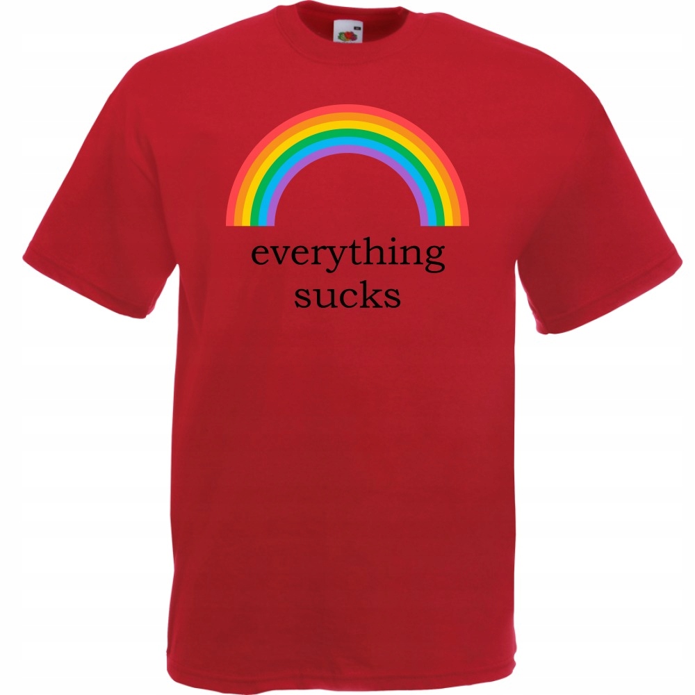 

Koszulka everything sucks tęcza XL ceglana czerwon