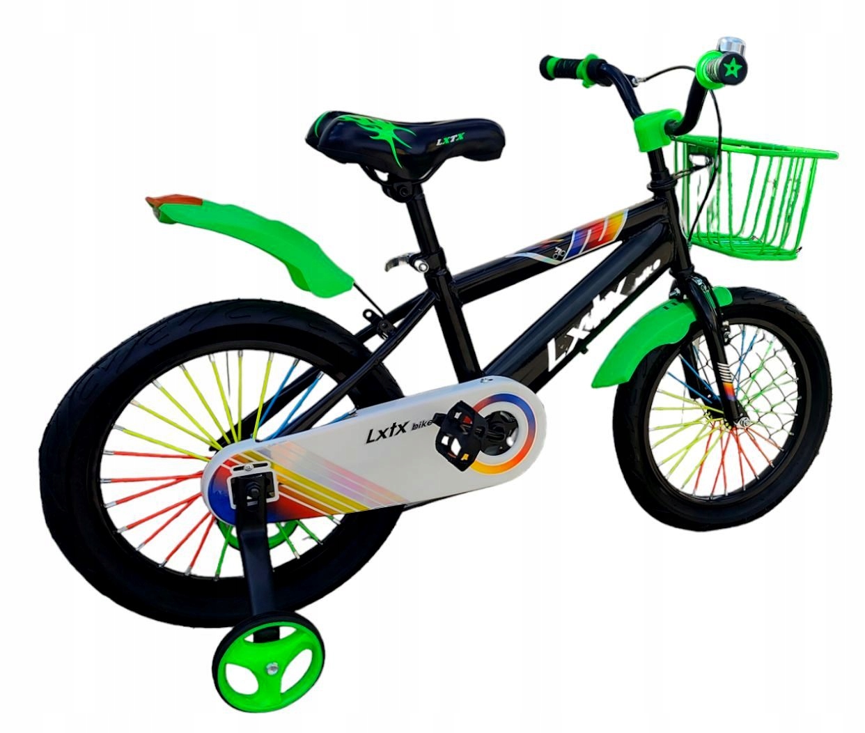 ROWER ROWEREK DZIECIĘCY KOŁO 16 CALI BMX KOSZ KÓŁKA CZARNY ZIELONY Kod producenta Rower DZIECIĘCY 16 CALI BLACK LXTX