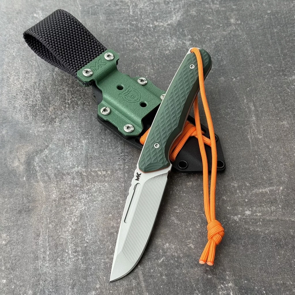 Nůž Mk Knives & Tools Scout "Fear The Bear" s pískovaným povrchem Elmax Green G10