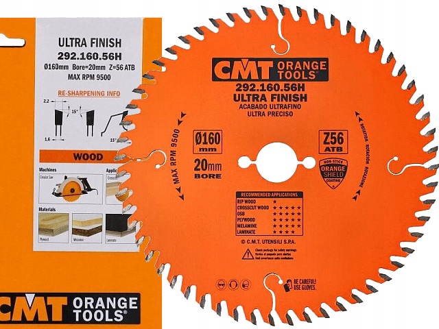 Cmt 292.160.56H Tarcza do cięcia drewna Laminatu Piła Widiowa 160x20 Z56