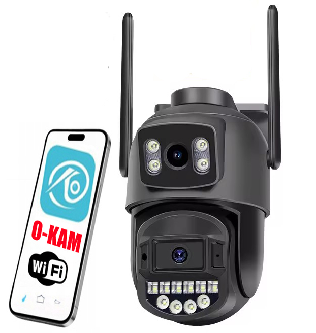 Podwójna Kamera 2X5MP Zoom Zewnętrzna Obrotowa Ip Wifi Alarm Detekcja Fhd