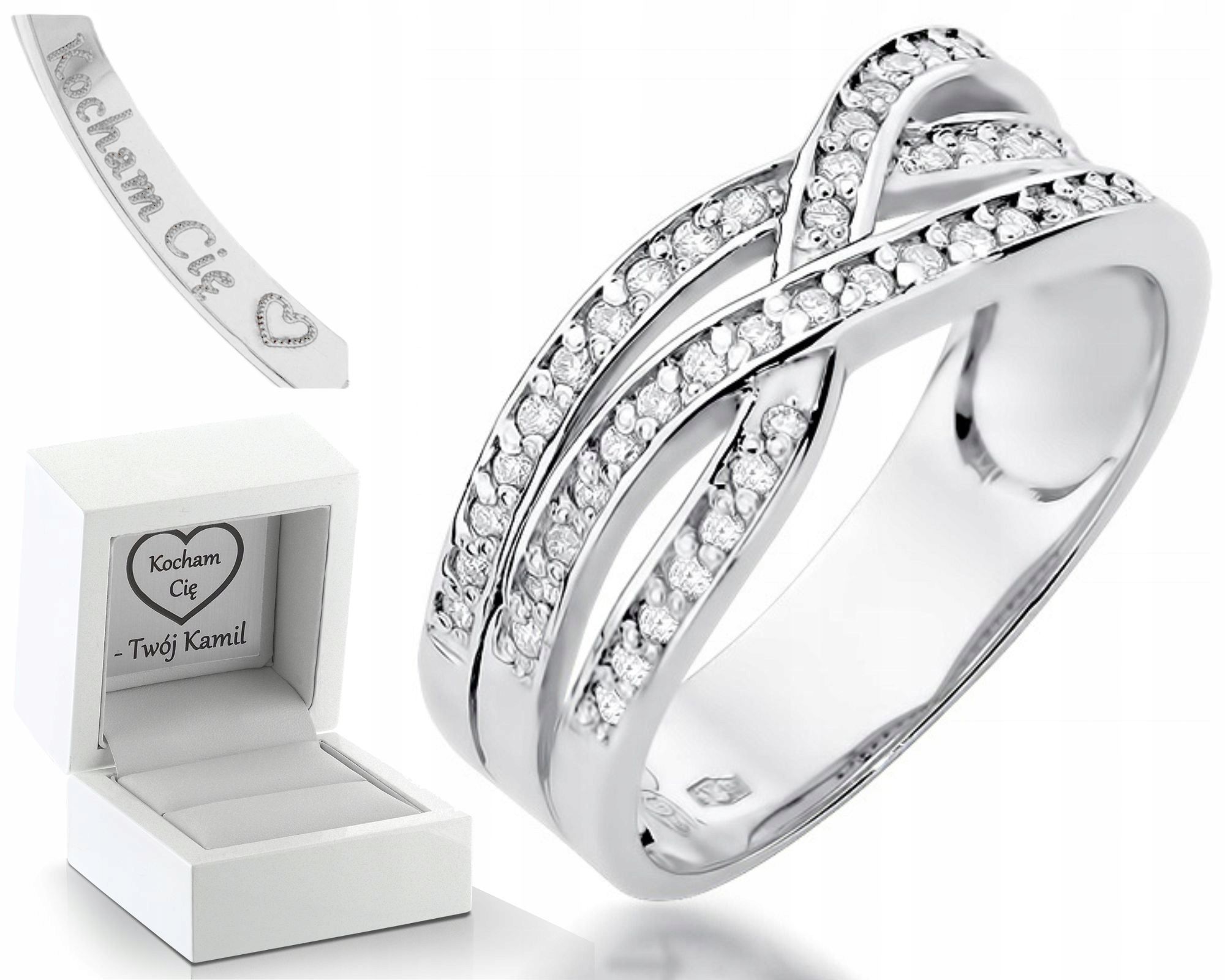 Prstýnek S Brilianty 0,27 Ct Bílé Zlato 0,585