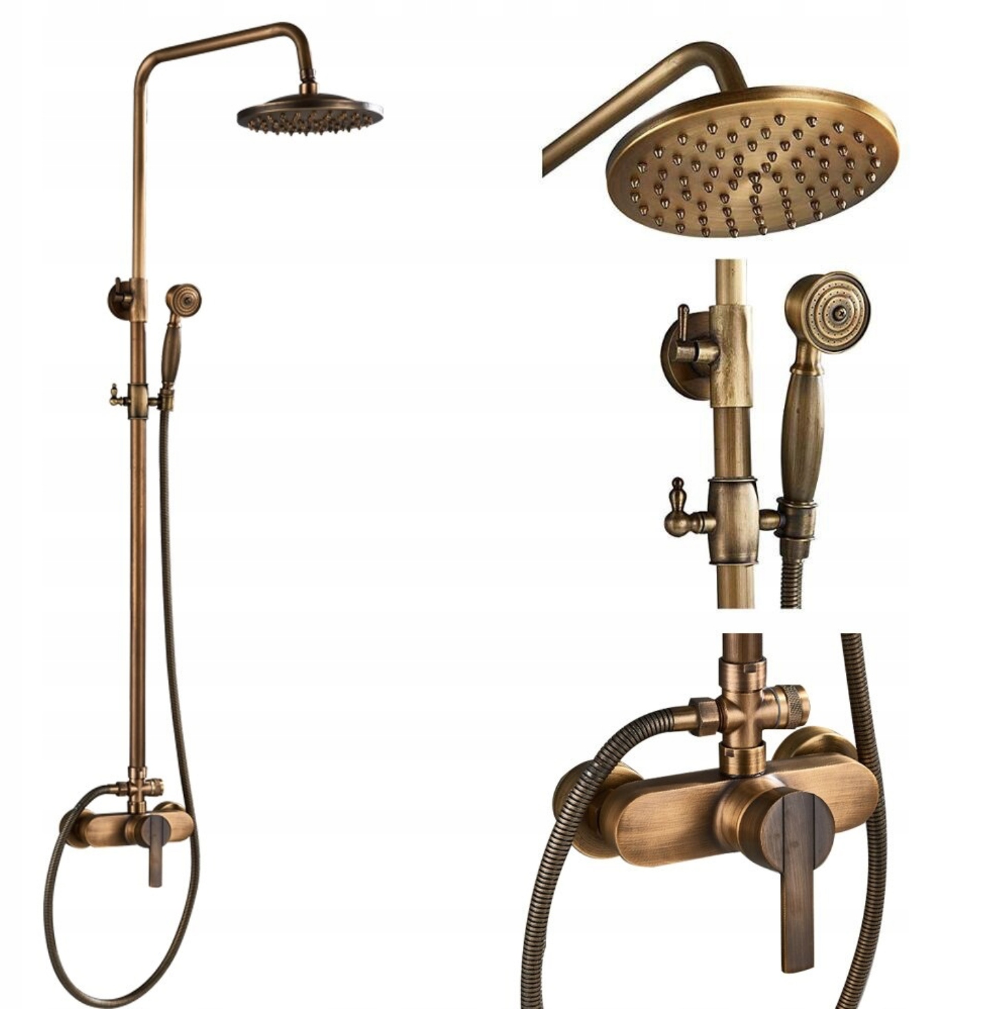 Sprchový set Mosadz s dažďovou sprchou Retro