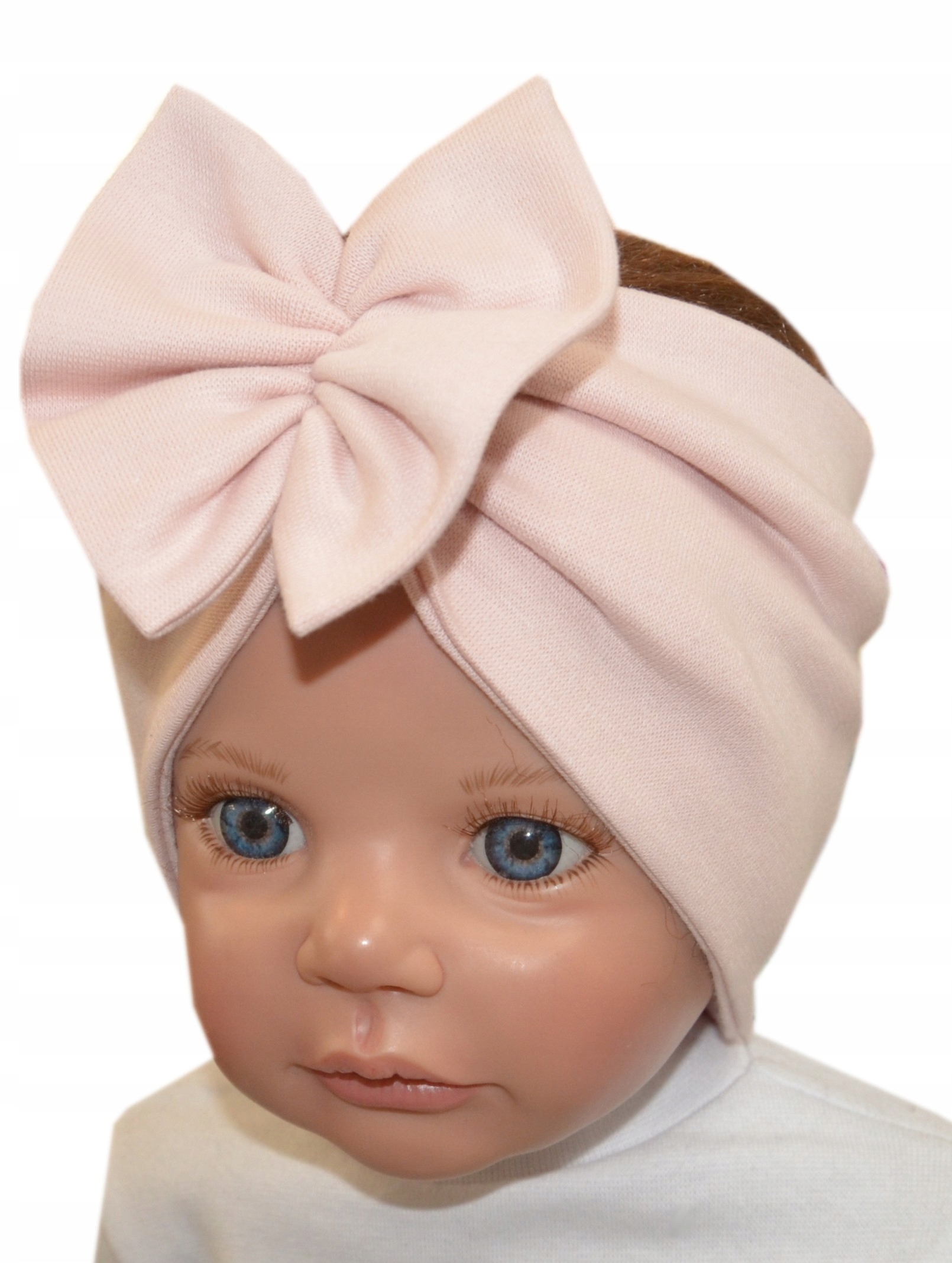 

pół czapka opaska turban 1-8 lat pudrowy róż