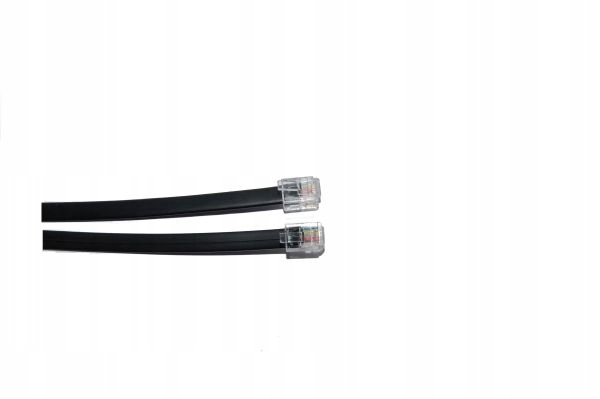 Kabel telefoniczny wtyk 6p6c (RJ12)cross black 25m
