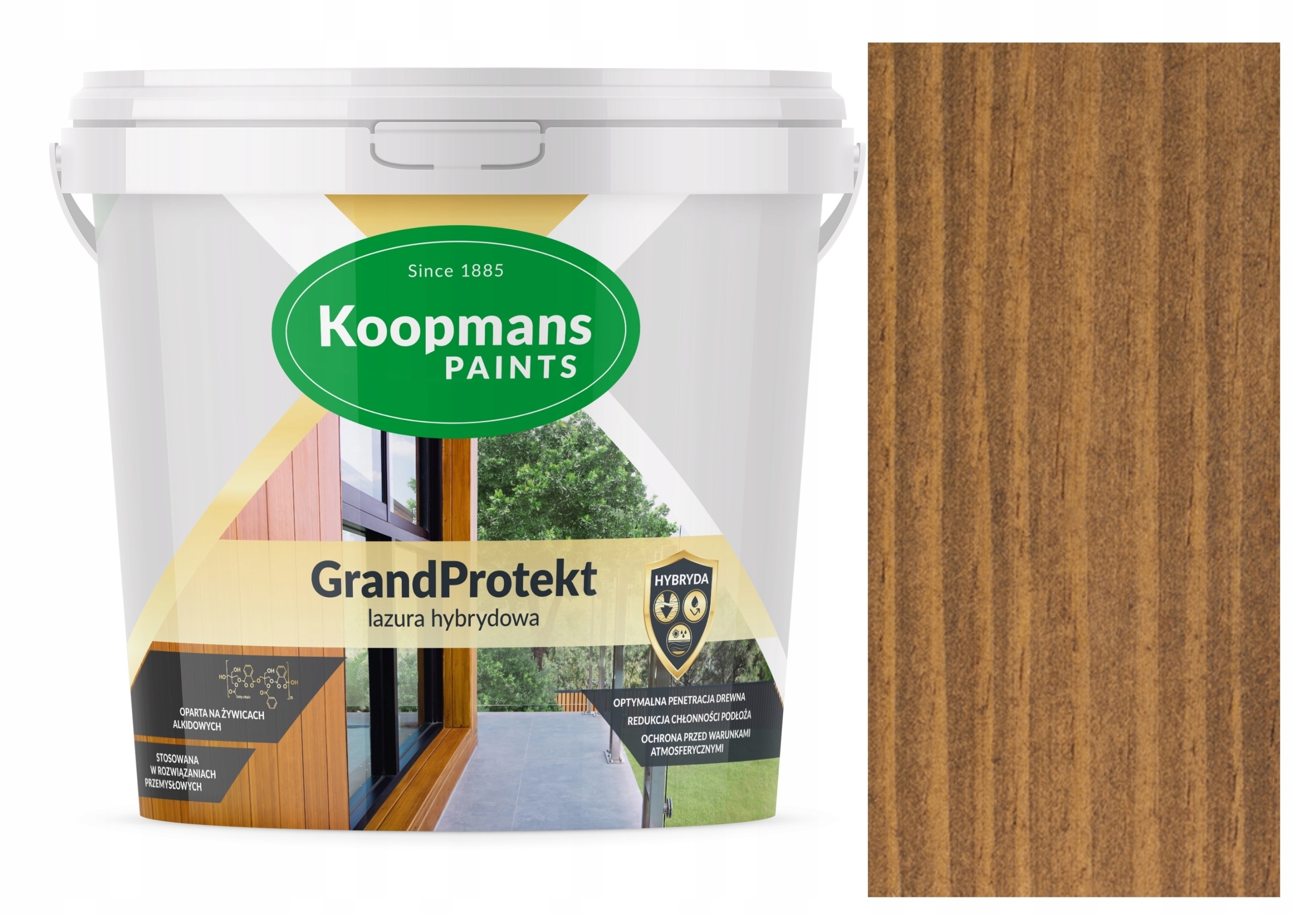 Koopmans GrandProtekt Hybridná Lazúra Na Drevo 10L Orech Mandžurský 906