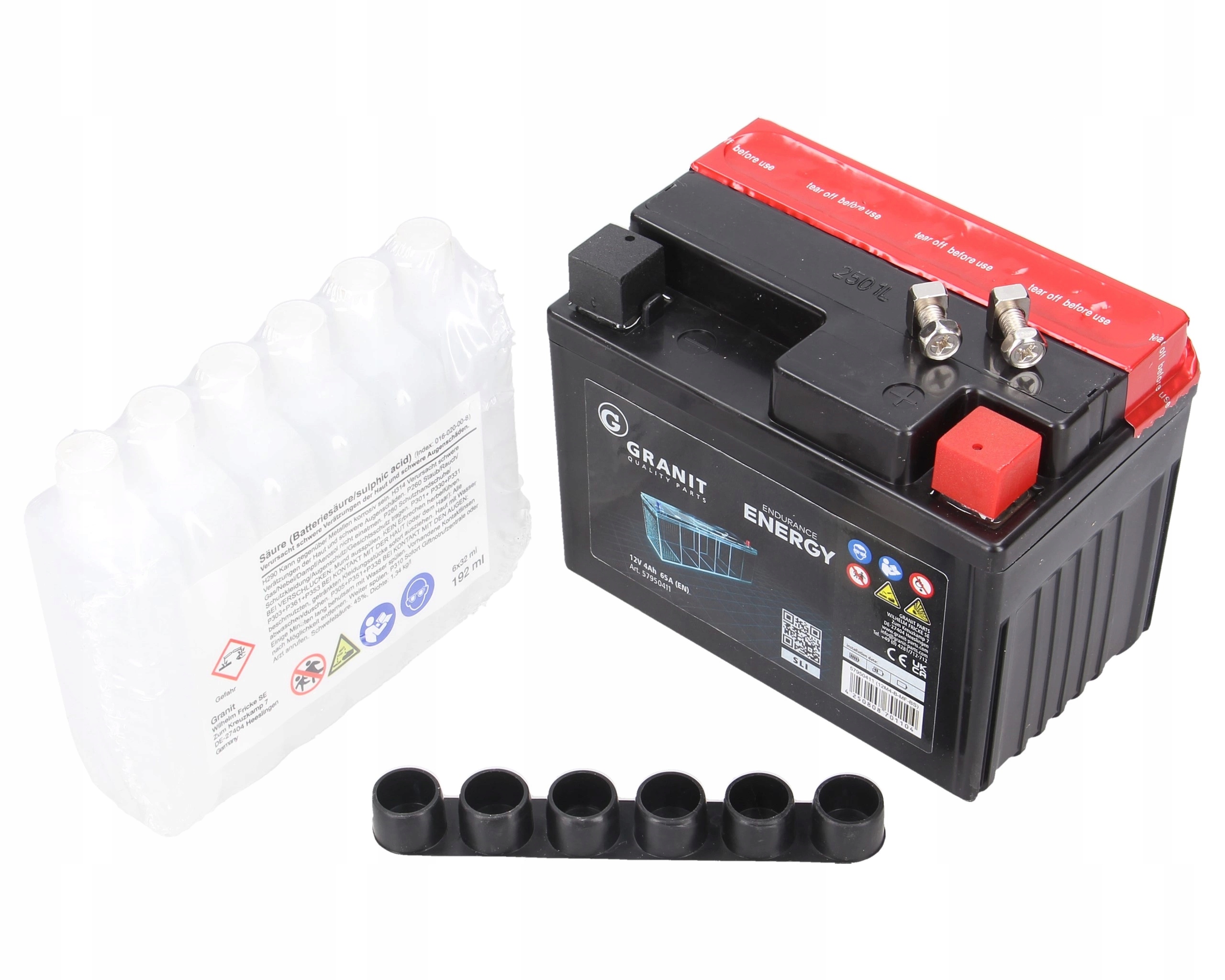 Akumulátor kyselý 12V 4Ah s kyselinou je součástí balení