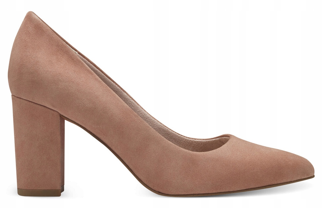 Marco Tozzi béžové dámské kožené lodičky na stabilním podpatku 37