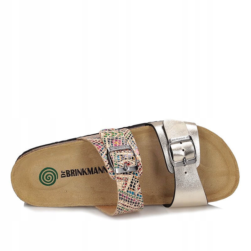 Klapki zdrowotne z wkładką z naturalnej skóry Dr. Brinkmann 700067-82 Rozmiar 39