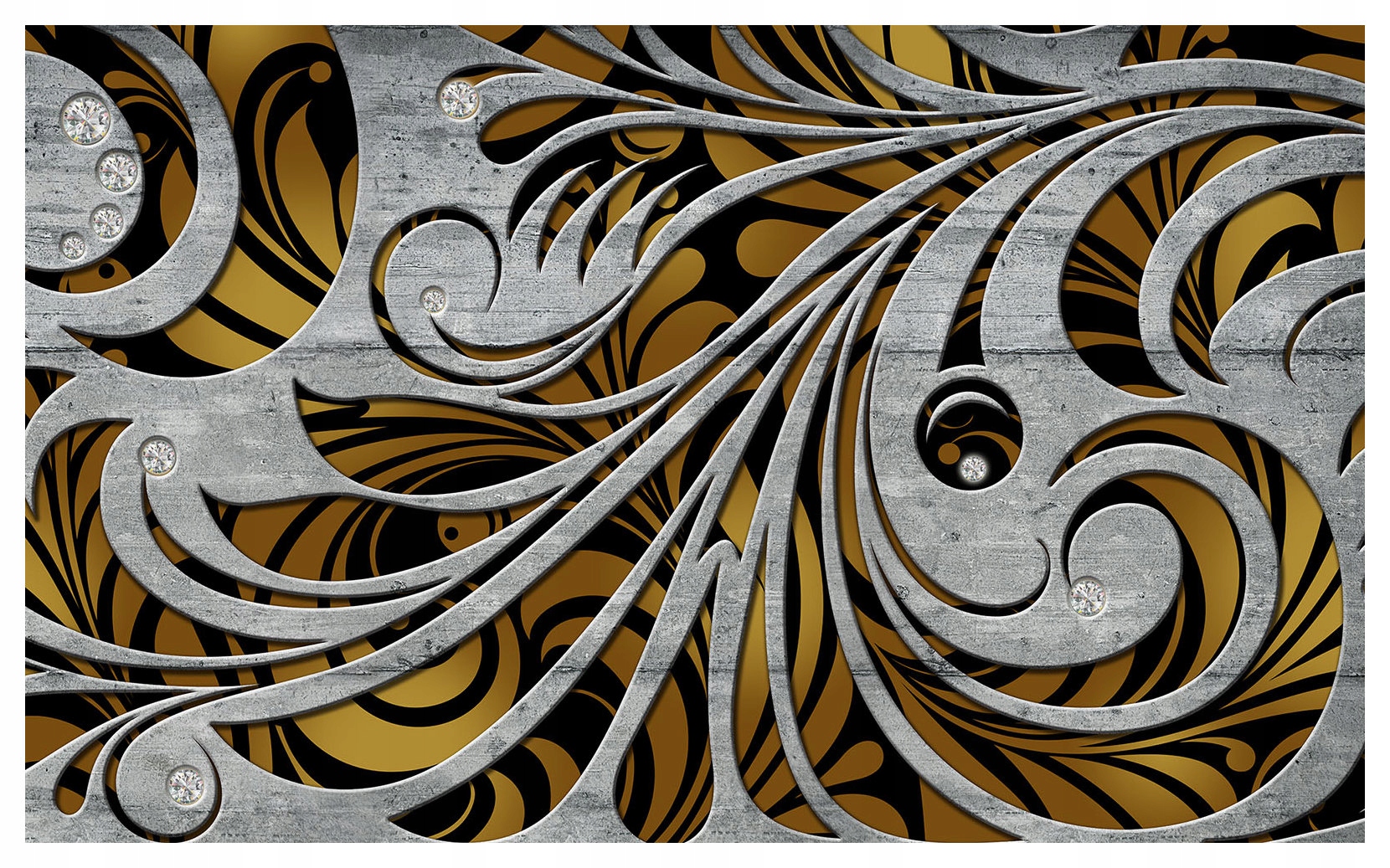 Fototapeta Čierno-zlatá abstrakcia Ornament 300x210 Elegantný štýl lepidlo