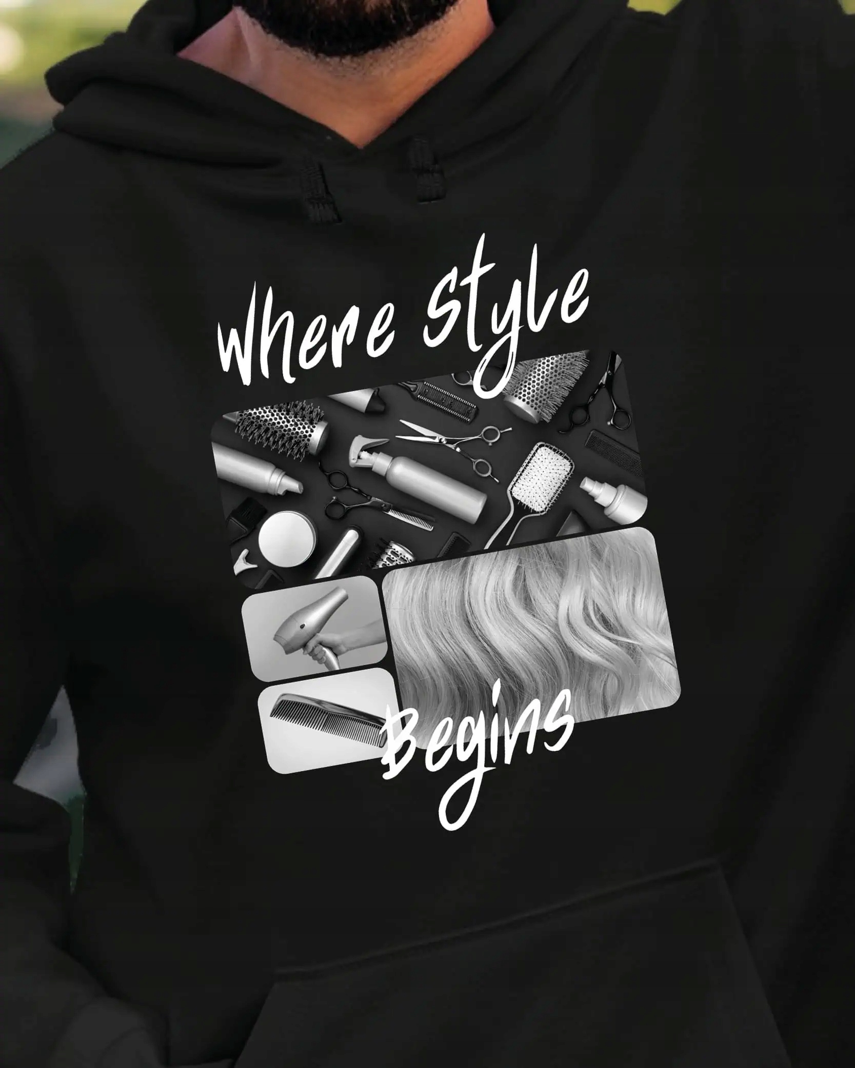 Mikina s kapucí Dárek pro kadeřníka Umělecký cyklista Černá M