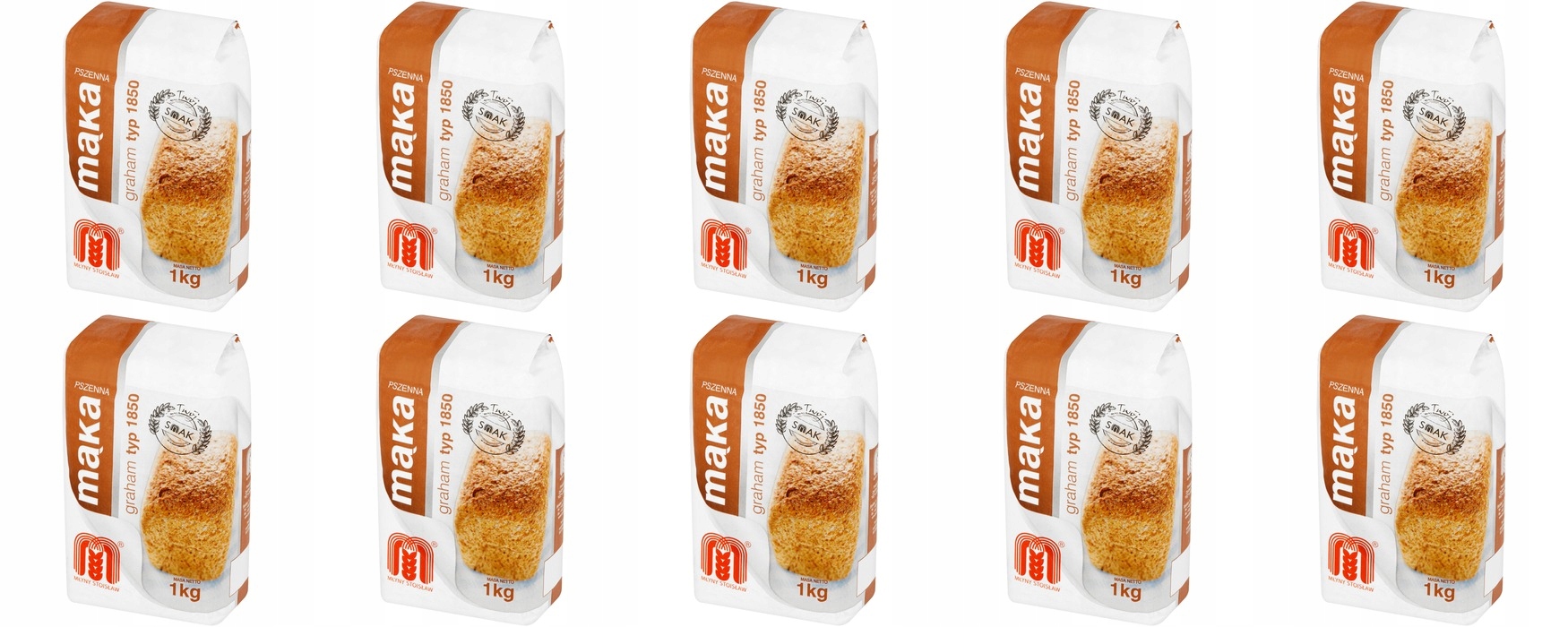 Levně 10 x 1 kg Młyny Stoisław Pšeničná mouka 1850 graham