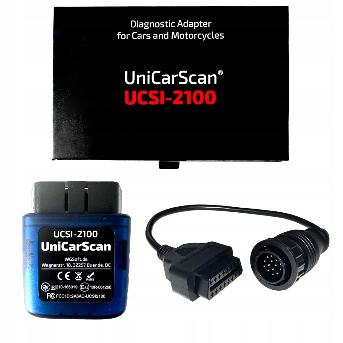 Interfejs diagnostyczny OBD2 UCSI-2100 + Adapter 14 PIN Mercedes / VW