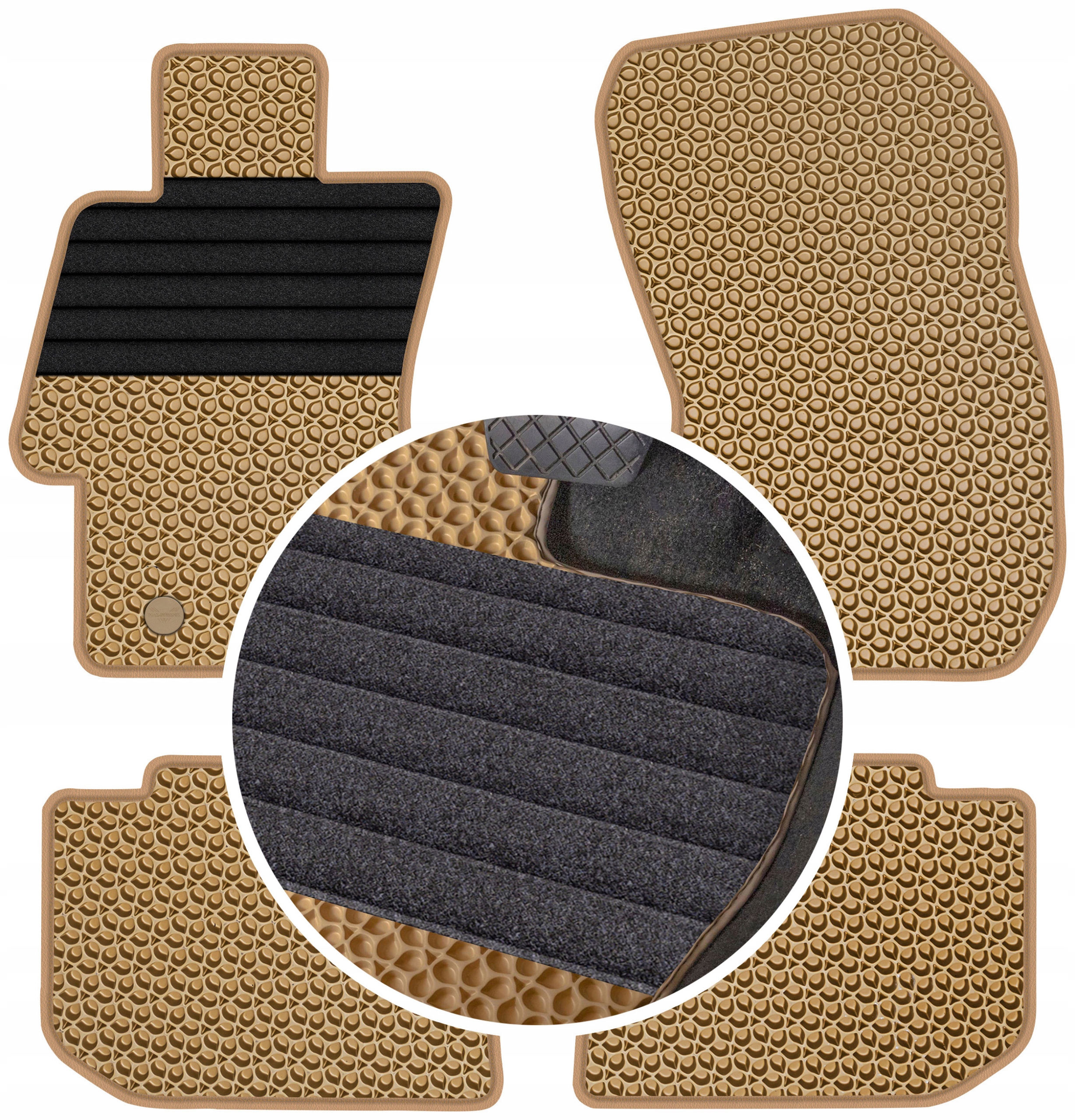 Subaru XV 2011-2017 Gumové autokoberce pro vůz Eva Béžové