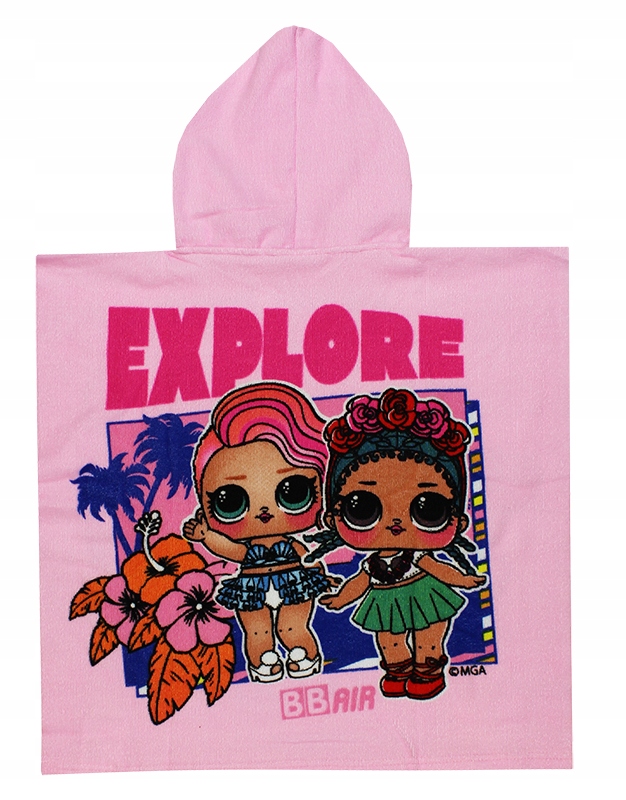 LOL SURPRISE RĘCZNIK DZIECIĘCY RÓŻ PONCZO KĄPIELOWE NA WAKACJE LATO BASEN EAN (GTIN) 5407007988471