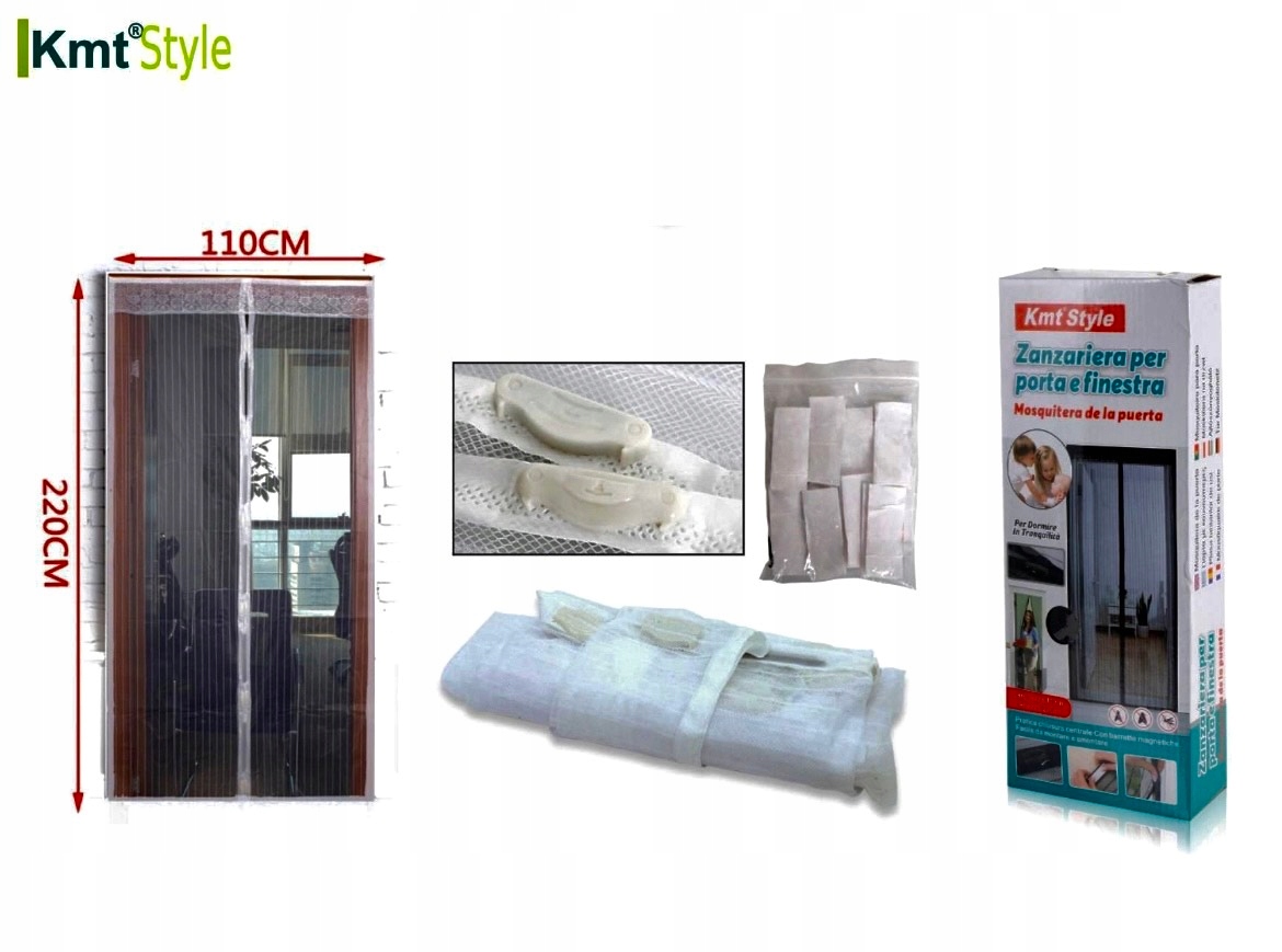 

Moskitiera Magnetyczna Drzwi Siatka 110/220 Biała