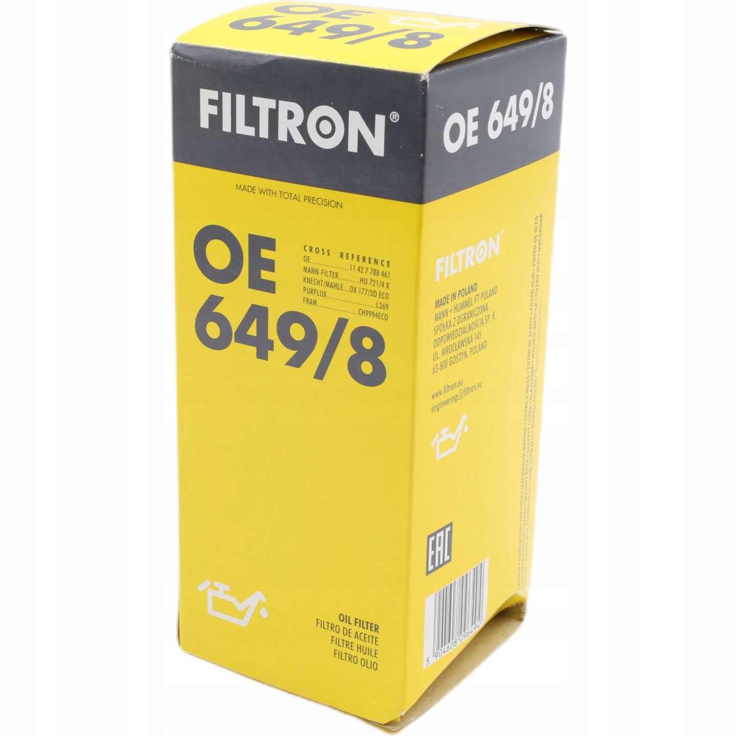 Filtr Oleju Filtron OE649/8 Producent części Filtron