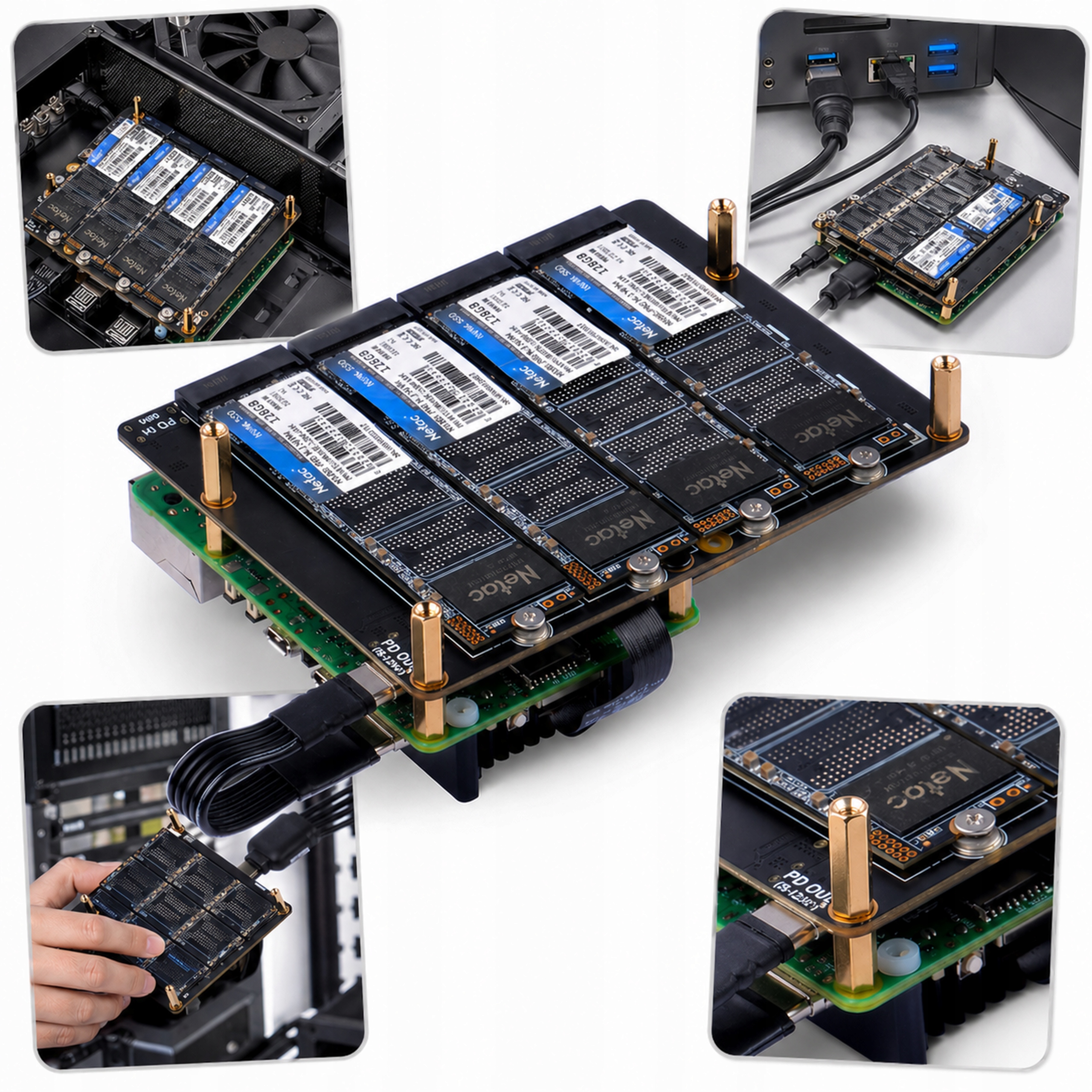 Płyta M.2 NVMe SSD HAT N16 Do Raspberry Pi 5 4x M-Key 2230-2280