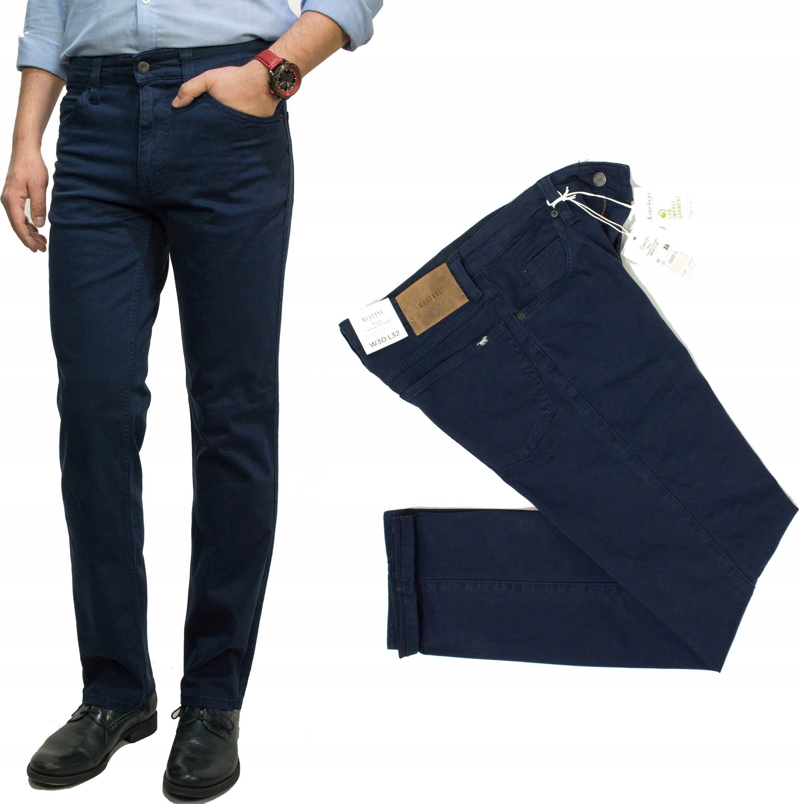 Mustang Tramper Straight Navy West 5324 pánské klasické kalhoty W30 L32