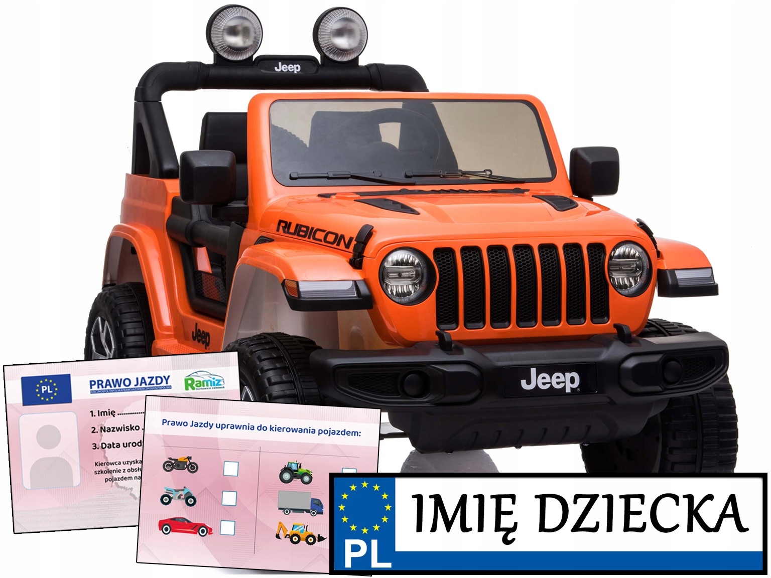 auto na akumulator dla dzieci Jeep Wrangler Rubicon pilot terenówka