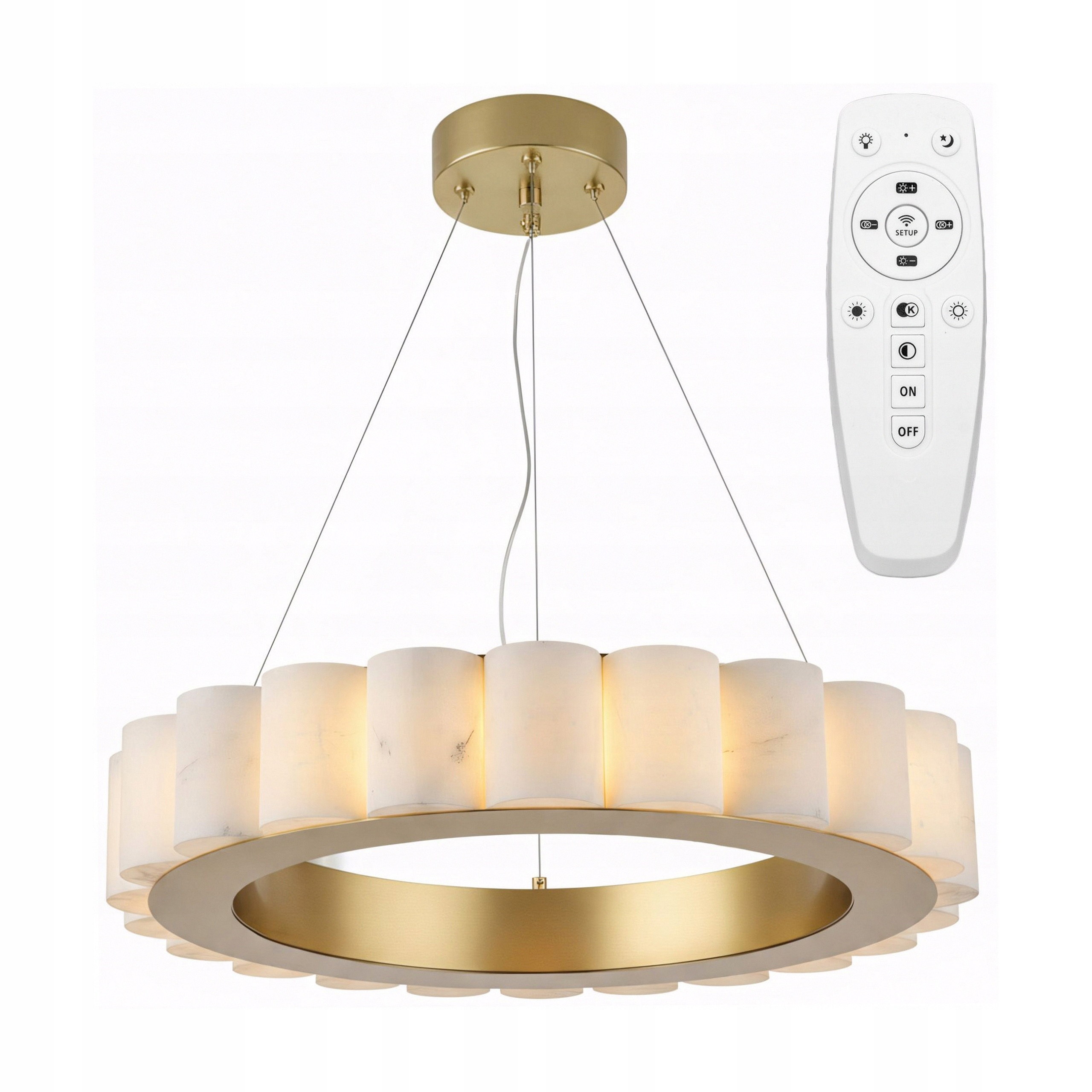 Lampa Kartáčované Zlato Ring Luster s diaľkovým ovládaním Minimalistická Led