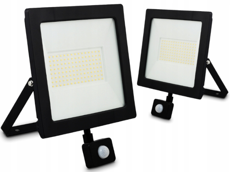 Lampa Halogen Osvětlovač Bílý Studený 100W IP65 PiR Snímač pohybu soumraku