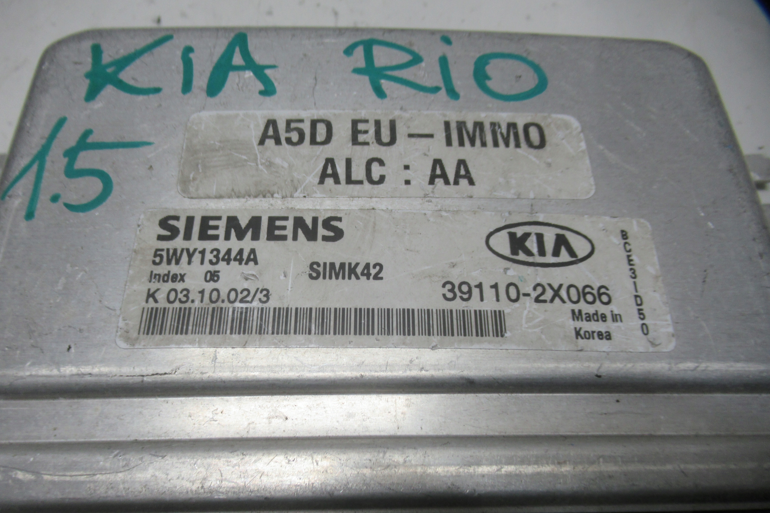 KIA RIO 1.5 computer Centralina Motore 39110-2X066