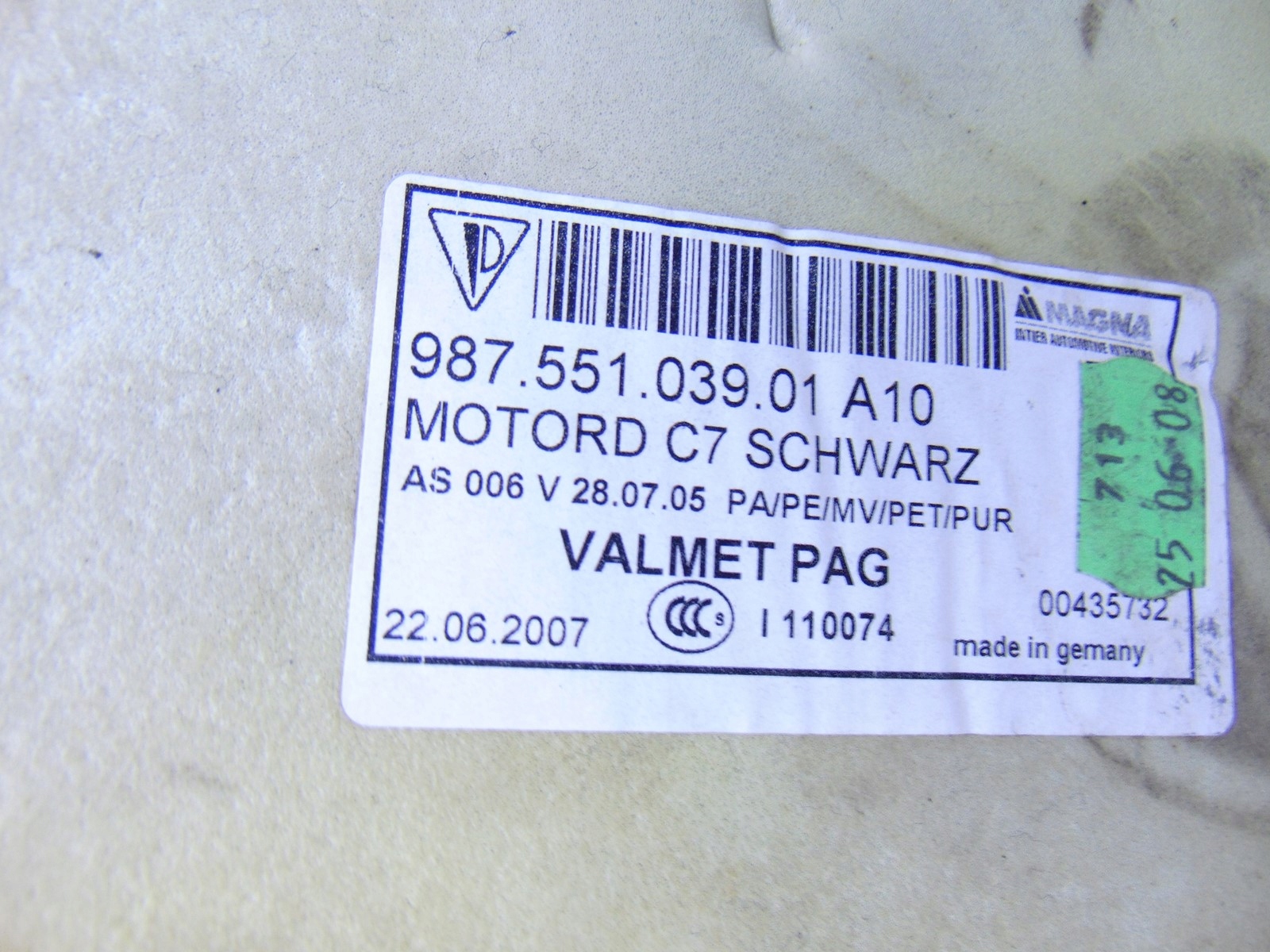 cover motor cover PORSCHE CAYMAN 987 2.7 05