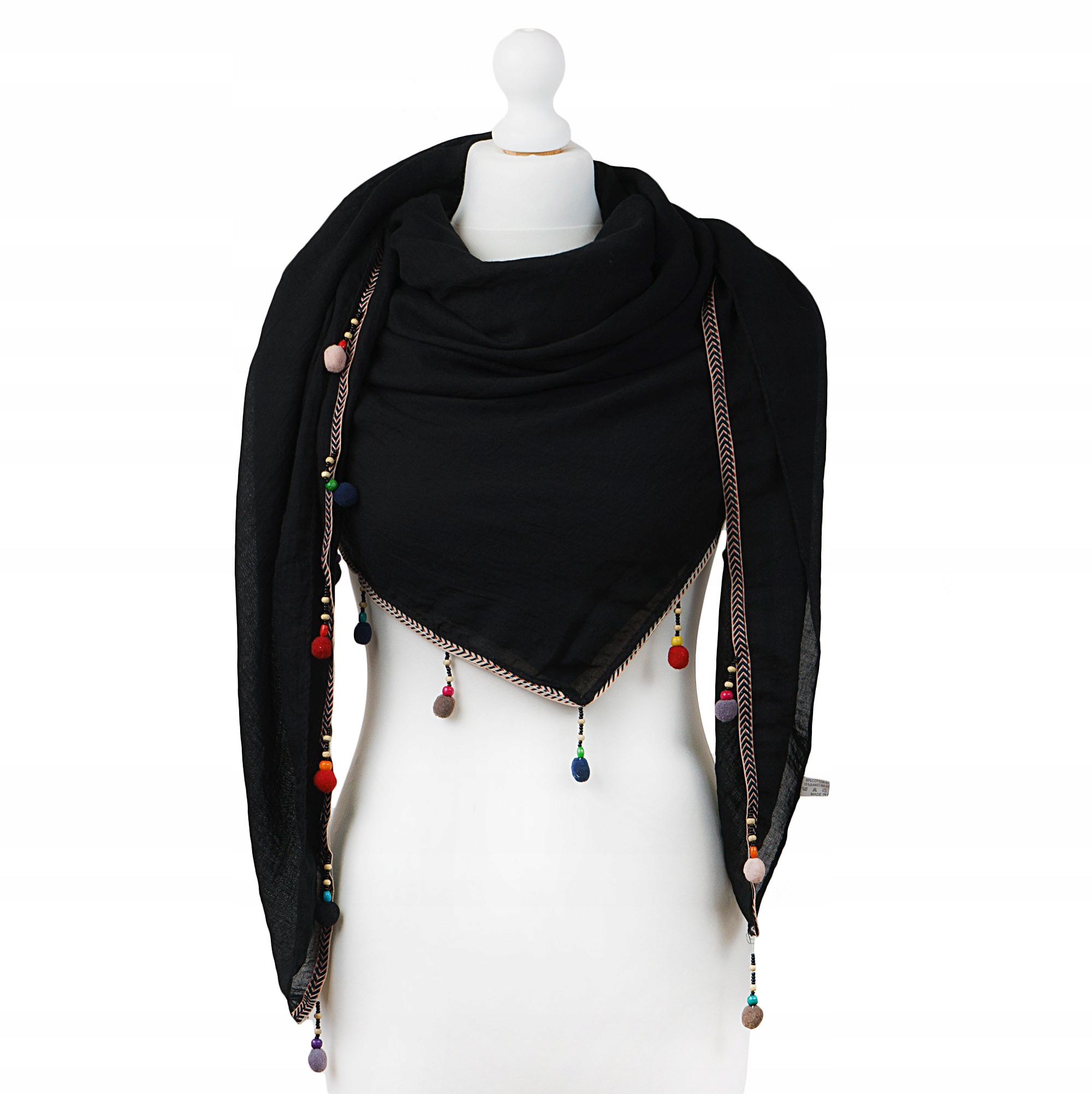 Duża Chusta Apaszka z Frędzlami Wiosenna Pastelowa Etno Pareo Wiosna Boho Marka inna